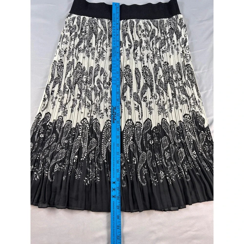 Metrowear Andi + James Pleated Midi Skirt Bundle Black White Paisley Grid Large